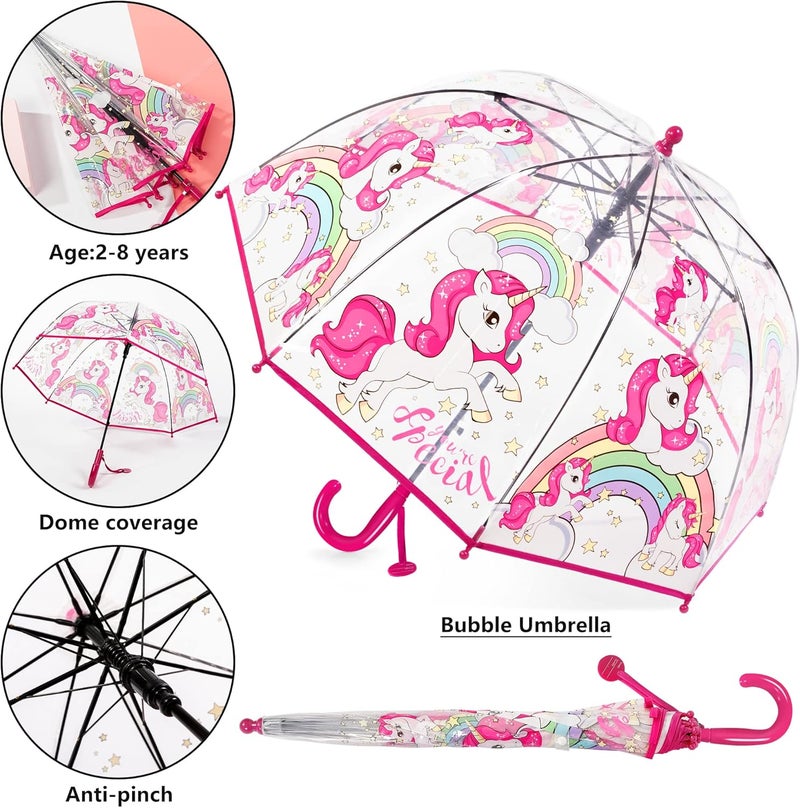 RONIARE Kids Umbrella Clear Bubble Umbrellas for Rain,Safety Dome Windproof Umbrella for Kid Girls and Boys - Image 4